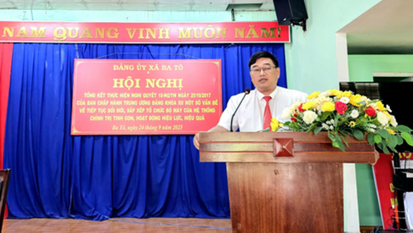 ĐẢNG ỦY XÃ BA TÔ TỔ CHỨC HỘI NGHỊ TỔNG KẾT THỰC HIỆN NGHỊ QUYẾT 18-NQ/TW