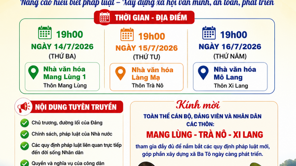 THÔNG BÁO TUYÊN TRUYỀN PHỔ BIẾN, GIÁO DỤC PHÁP LUẬT QUÝ III NĂM 2026