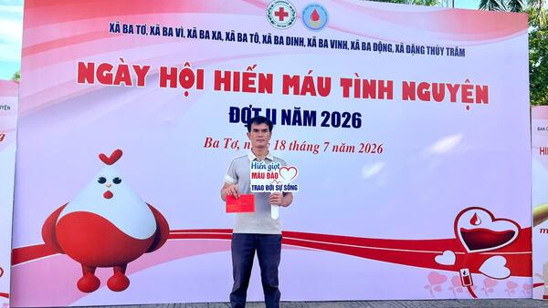 XÃ BA TÔ TÍCH CỰC THAM GIA NGÀY HỘI HIẾN MÁU TÌNH NGUYỆN NĂM 2026